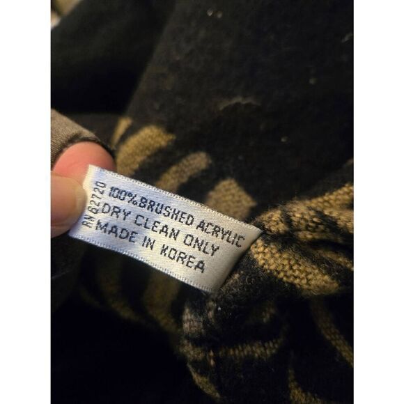 Accessory Street Vintage Women's One Size Reversible Black/Light Brown Cape - Picture 2 of 12